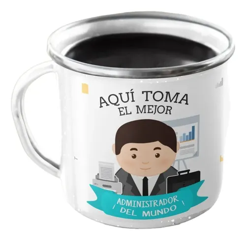 Taza Enlozada Administrador - Orden Y Organización Blanco Profesión