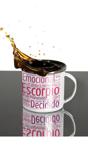 Taza Enlozada Escorpio - Transformación Y Poder Blanco Signos Zodiaco