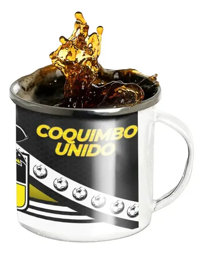 Taza Lechero Enlozado Coquimbo Unido Fútbol Club Chileno Blanco Regalo Coquimbo