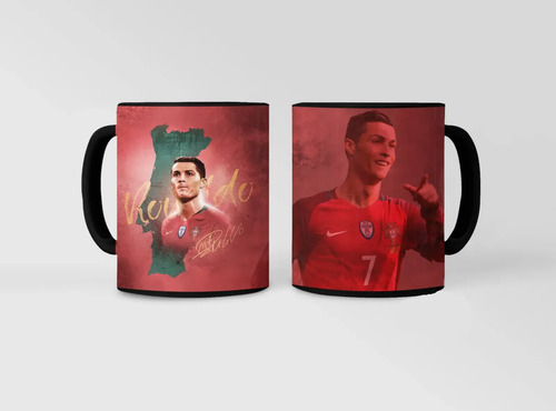 Taza Magica Cristiano Ronado Estrellas Del Futbol Negro Fútbol