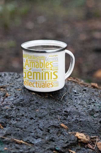 Taza Enlozada Géminis - Versatilidad En Acción Blanco Signos Zodiaco