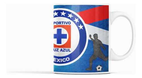 Taza Cruz Azul Máquina Celeste - Futbol Mexicano Blanco