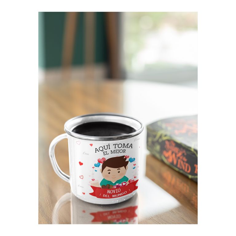 Taza Enlozada Novio Ideal - Sorbos de Amor