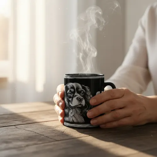 Taza Mágica Mascota Cavalier King Charles Elegancia Negro Mascota
