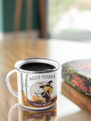 Taza Enlozada Mamá Bruja - Magia Y Misterio Blanco Mamá Bruja