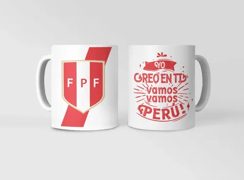 Taza Selección Peruana Blanquirroja - Futbol Peruano Blanco