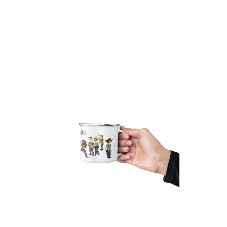 Taza Enlozada Héroes y Zombis - The Walking Dead