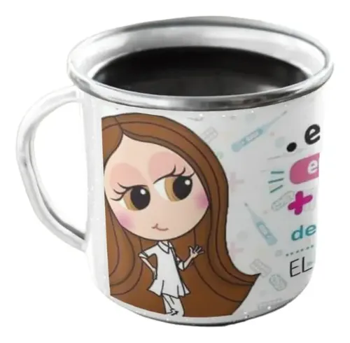 Taza Enlozada Profesión Enfermera Eterno Reconocimiento Blanco Profesión