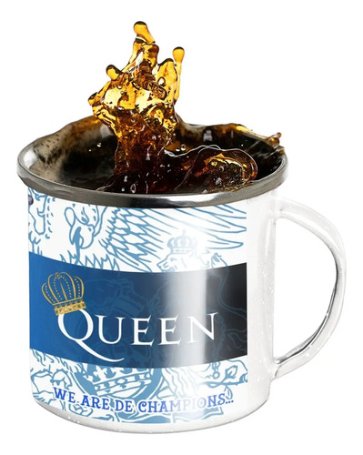Taza Enlozada Freddy Mercury - Espíritu De Queen Blanco Espíritu De Queen