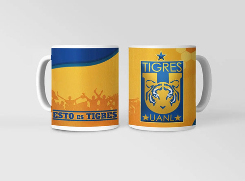 Taza Tigres Uanl Garra Y Gloria - Futbol Mexicano Blanco
