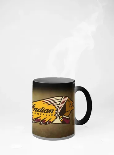 Taza Magica Indian Motocicleta Vintage Negro Indian Motocicleta Vintage