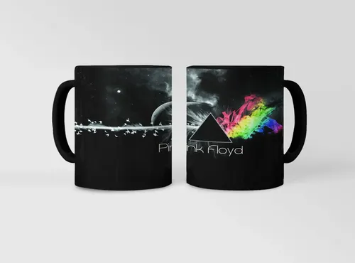 Taza Mágica De Pink Floyd - Bandas De Rock 03 Negro Pink Floyd