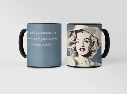 Taza Mágica Marilyn Monroe Elegancia Y Estilo Únicos Negro Moda