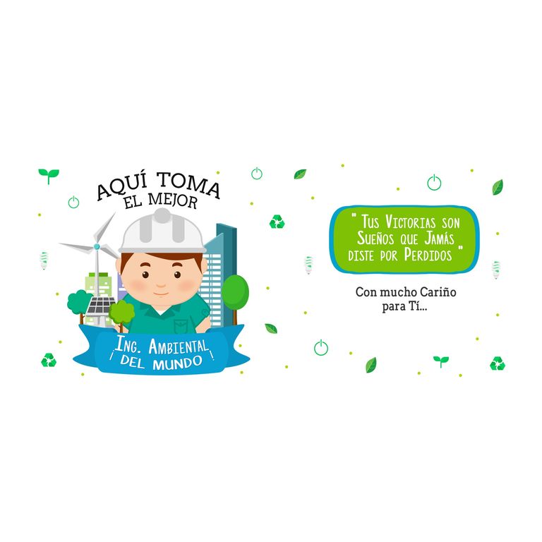 Taza Enlozada Ing. Ambiental - Sostenibilidad y Sorbos H