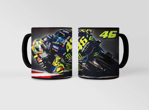 Taza Magica Valentino Rossi 46 - Moto Gp Negro Vr 46