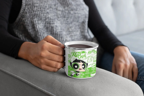 Taza Enlozada Chicas Superpoderosas Burbuja Blanco Chicas Superpoderosas