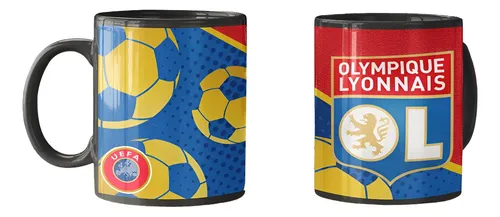 Taza Magica Olympique De Lyon Futbol Francés Les Gones Negro Fútbol
