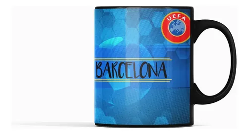 Taza Magica Club Barcelona Futbol Español Cule Catalan Negro Fútbol