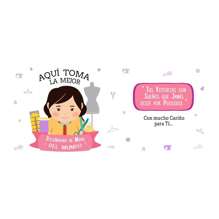 Taza Enlozada Inspiración y Infusiones - Diseñadora