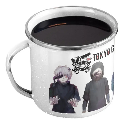 Taza Enlozada Misterio De La Máscara Tokyo Ghoul Blanco Tokyo Ghoul