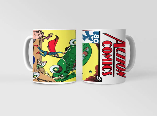 Taza Action Comics - Leyendas Del Cómic Blanco