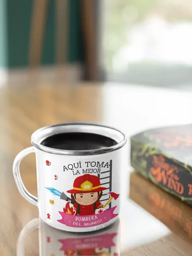 Taza Enlozada Bomberos - Héroes Del Fuego