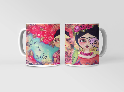 Taza Frida Kahlo - 'yo Te Cielo' Revelado Blanco