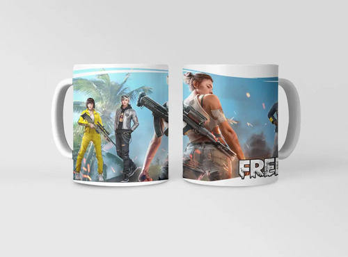Taza Free Fire - Sobrevivientes Y Estrategias Blanco