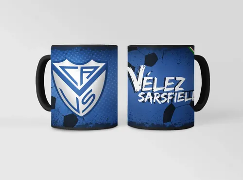 Taza Equipo De Fútbol Argentino Vélez Sarsfield Fortineros Negro Fútbol
