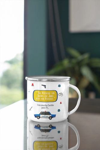Taza Enlozada Justicia, Orden Y Café