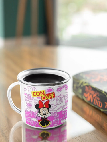 Taza Minnie Mouse Enlozada Estilo Y Dulzura Blanco Minnie Mouse Regalo