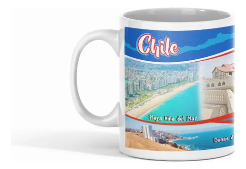 Taza Viña Del Mar - Sol, Mar Y Arena Blanco