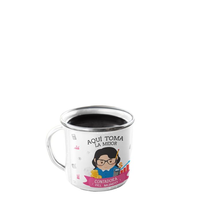 Taza Enlozada Balancea Tu Día con Café - Contadora