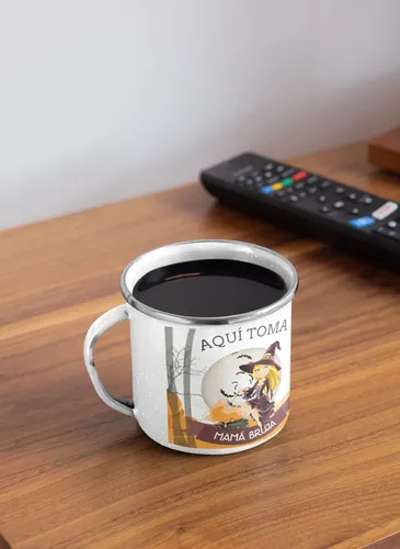 Taza Enlozada Mamá Bruja - Magia Y Misterio Blanco Mamá Bruja