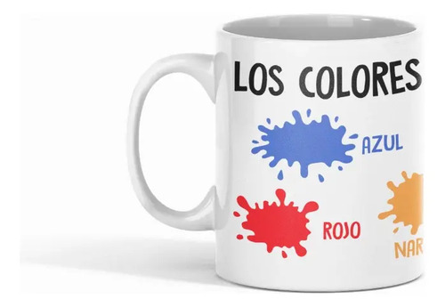 Taza Tazon Colores En Español Aprendizaje Didáctico Blanco