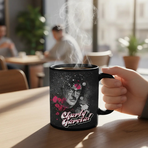Taza Magica Charly Garcia Rock Argentino Negro Charly Garcia Rock Argentino