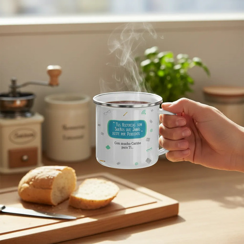 Taza Enlozada Secretario - Ordenando El Día Con Café Blanco