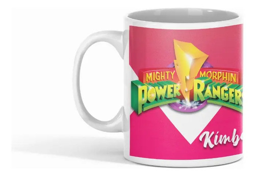 Taza Power Ranger Kimberly - Para Fans Del Ranger Rosado Blanco