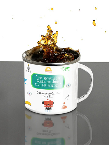 Taza Enlozada Café Y Coordenadas - Día De Topógrafo