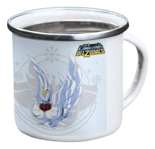 Taza Enlozada Hyoga De Cisne Caballeros Del Zodiaco Blanco Caballeros Del