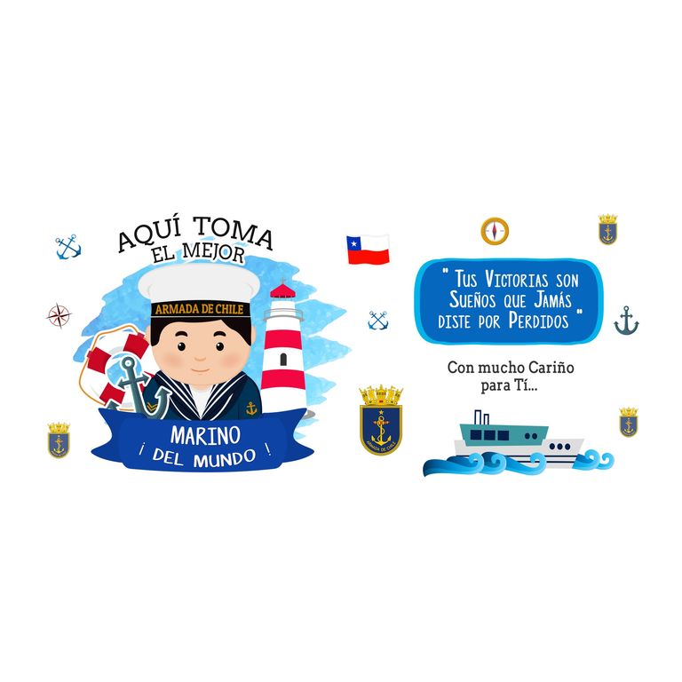 Taza Enlozada Orgullo Marino - Valor y Vigor en Alta Mar H