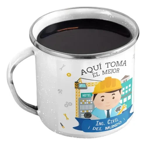 Taza Enlozada Estructuras Y Espresso - Ingeniero Civil