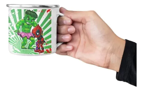 Taza Enlozada Unión Explosiva - Deadpool & Hulk Blanco