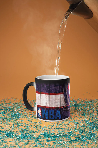Taza Magica Brooklyn Nets -nba Negro Fútbol