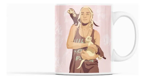 Taza Juego De Tronos - Tronos Con Daenerys Targaryen Blanco