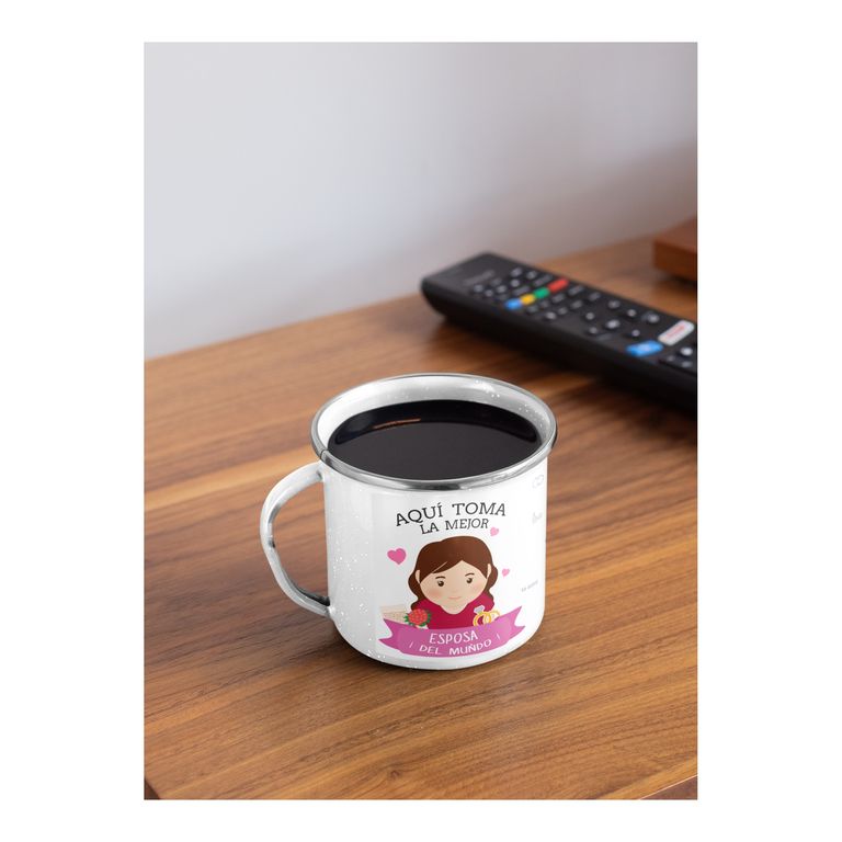 Taza Enlozada Esposa - Amor en Cada Sorbo