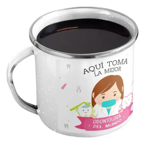 Taza Enlozada Entre Muelas Y Mocas - Odontólogo