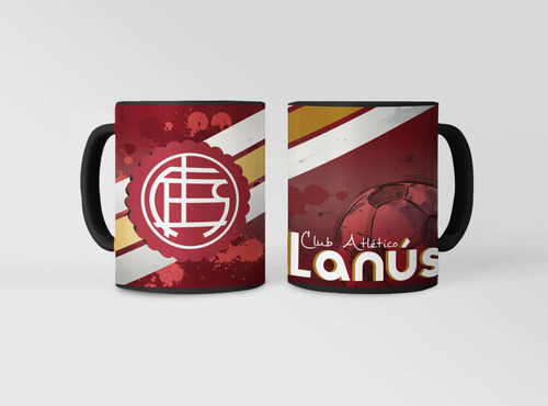 Taza Equipo De Fútbol Argentino Lanús Pasión Granate Negro Fútbol