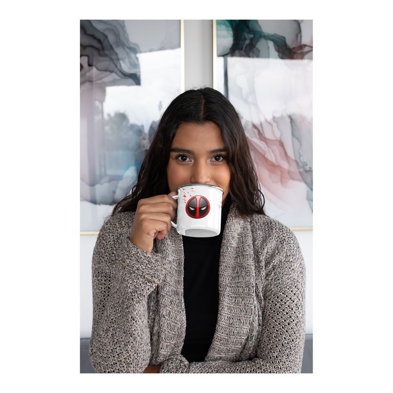 Taza Enlozada Martillo y Sarcasmo - Thor y Deadpool