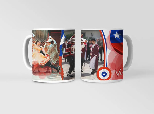 Taza Fiesta Nacional - Viva Chile Blanco